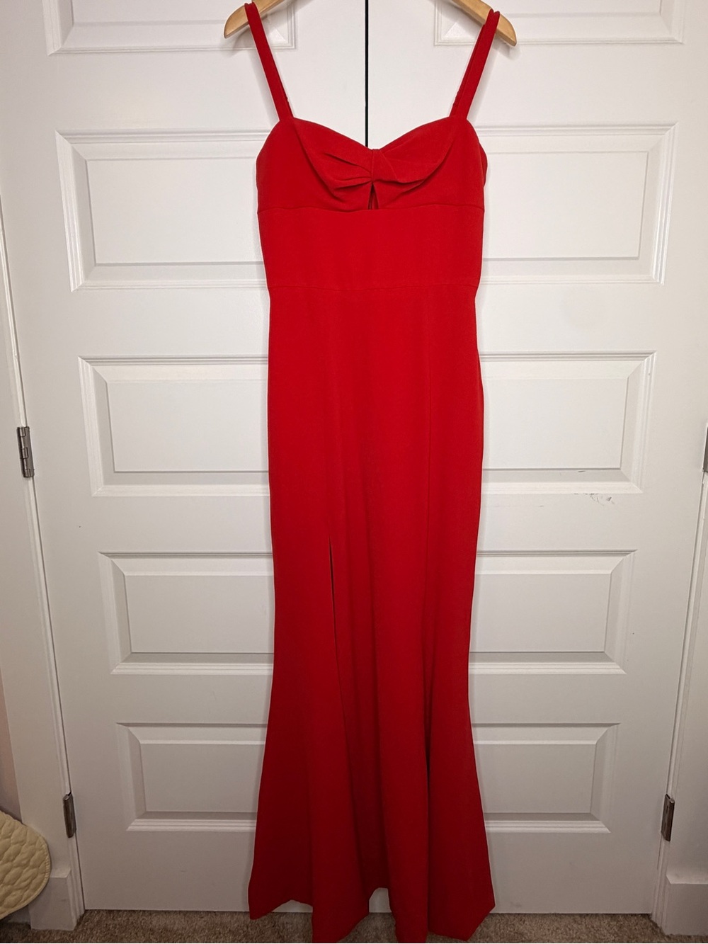 Dress the Population Red Spaghetti-Strap Maxi Dress
